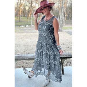Jaded Gypsy Garden Bliss Dress in Vintage Black One Size